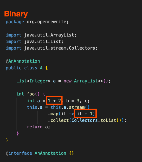 Binary Example