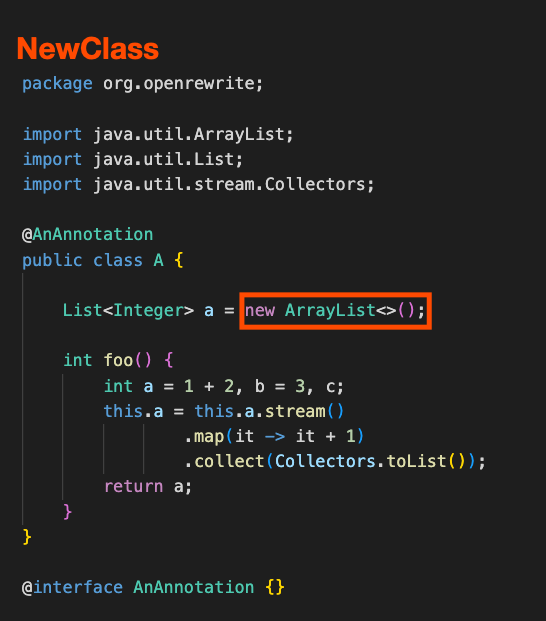 NewClass Example